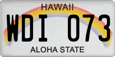 HI license plate WDI073