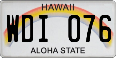 HI license plate WDI076