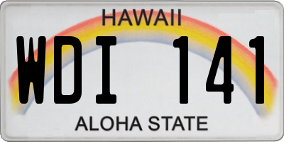 HI license plate WDI141
