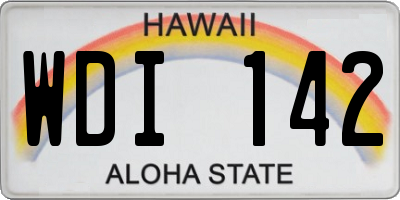 HI license plate WDI142