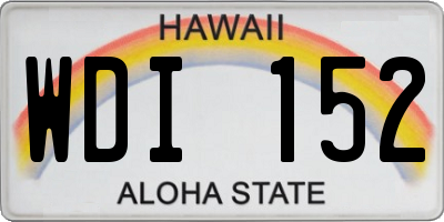 HI license plate WDI152