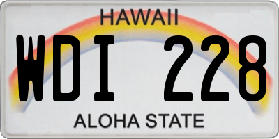 HI license plate WDI228