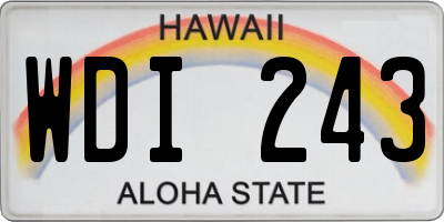 HI license plate WDI243