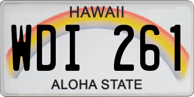HI license plate WDI261