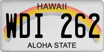 HI license plate WDI262