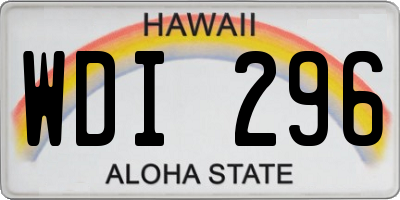 HI license plate WDI296