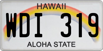 HI license plate WDI319