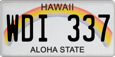 HI license plate WDI337