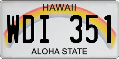 HI license plate WDI351