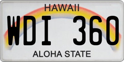 HI license plate WDI360