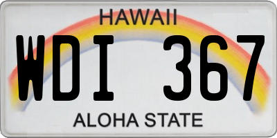 HI license plate WDI367