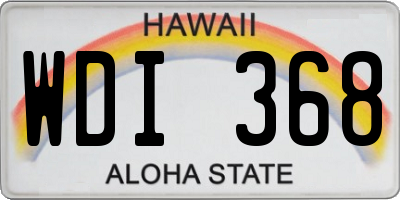 HI license plate WDI368