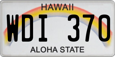 HI license plate WDI370