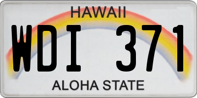 HI license plate WDI371