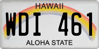 HI license plate WDI461