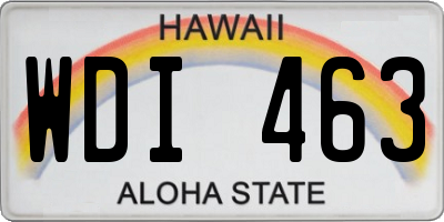 HI license plate WDI463