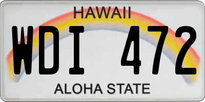 HI license plate WDI472