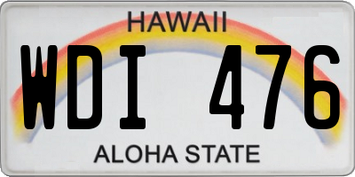 HI license plate WDI476