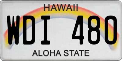 HI license plate WDI480