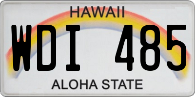 HI license plate WDI485