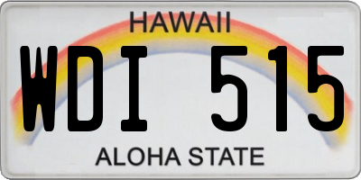 HI license plate WDI515