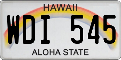 HI license plate WDI545