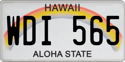HI license plate WDI565