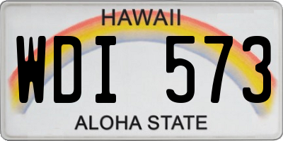 HI license plate WDI573