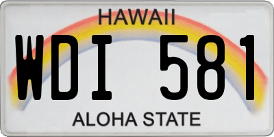 HI license plate WDI581