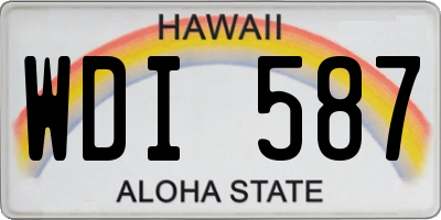 HI license plate WDI587
