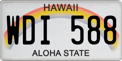HI license plate WDI588