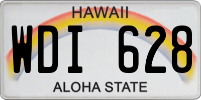HI license plate WDI628