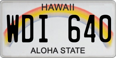 HI license plate WDI640