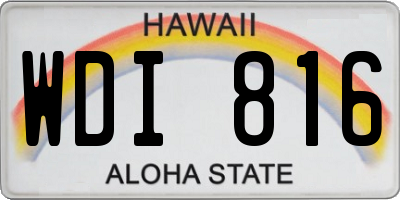 HI license plate WDI816