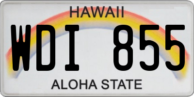 HI license plate WDI855