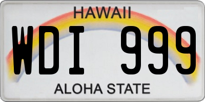 HI license plate WDI999