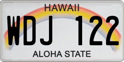 HI license plate WDJ122
