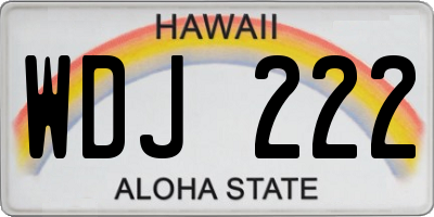 HI license plate WDJ222