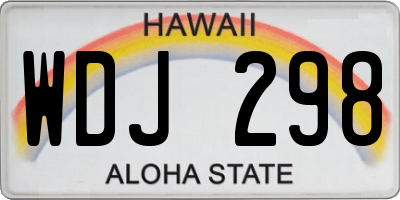 HI license plate WDJ298