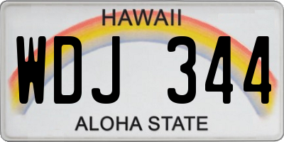 HI license plate WDJ344