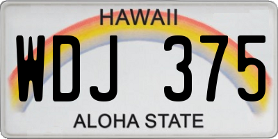 HI license plate WDJ375