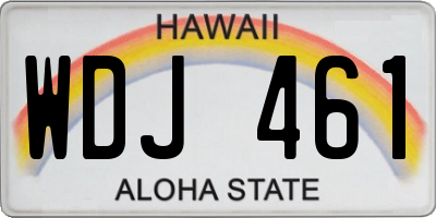 HI license plate WDJ461