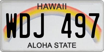 HI license plate WDJ497