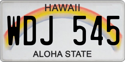 HI license plate WDJ545