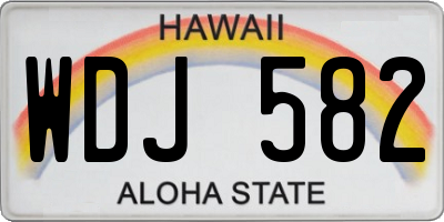 HI license plate WDJ582