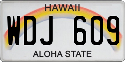 HI license plate WDJ609