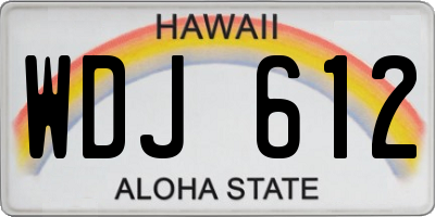 HI license plate WDJ612