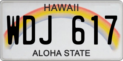 HI license plate WDJ617