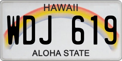 HI license plate WDJ619