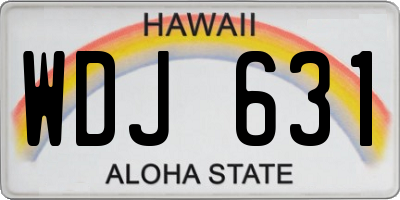 HI license plate WDJ631